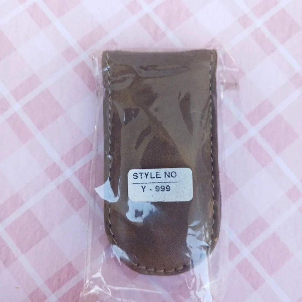 LEATHER MONEY CLIP New BROWN